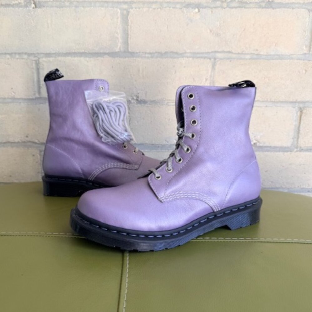 Dr. Martens Pascal lavender metallic 1460 boots size US women's 11 / UK 9 NWT